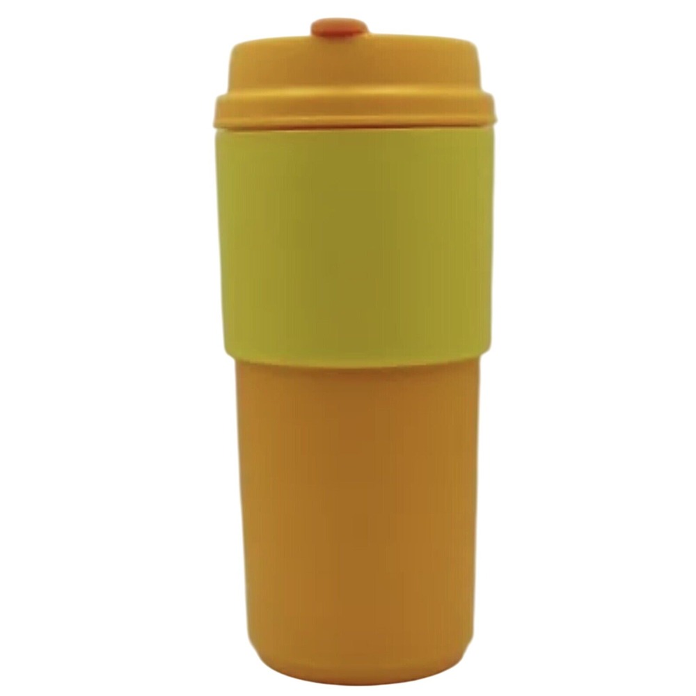 Tupperware Travel‎ Tumbler Cup Eco Coffee To w/ Sleeve 16 oz. Orange & Yellow
